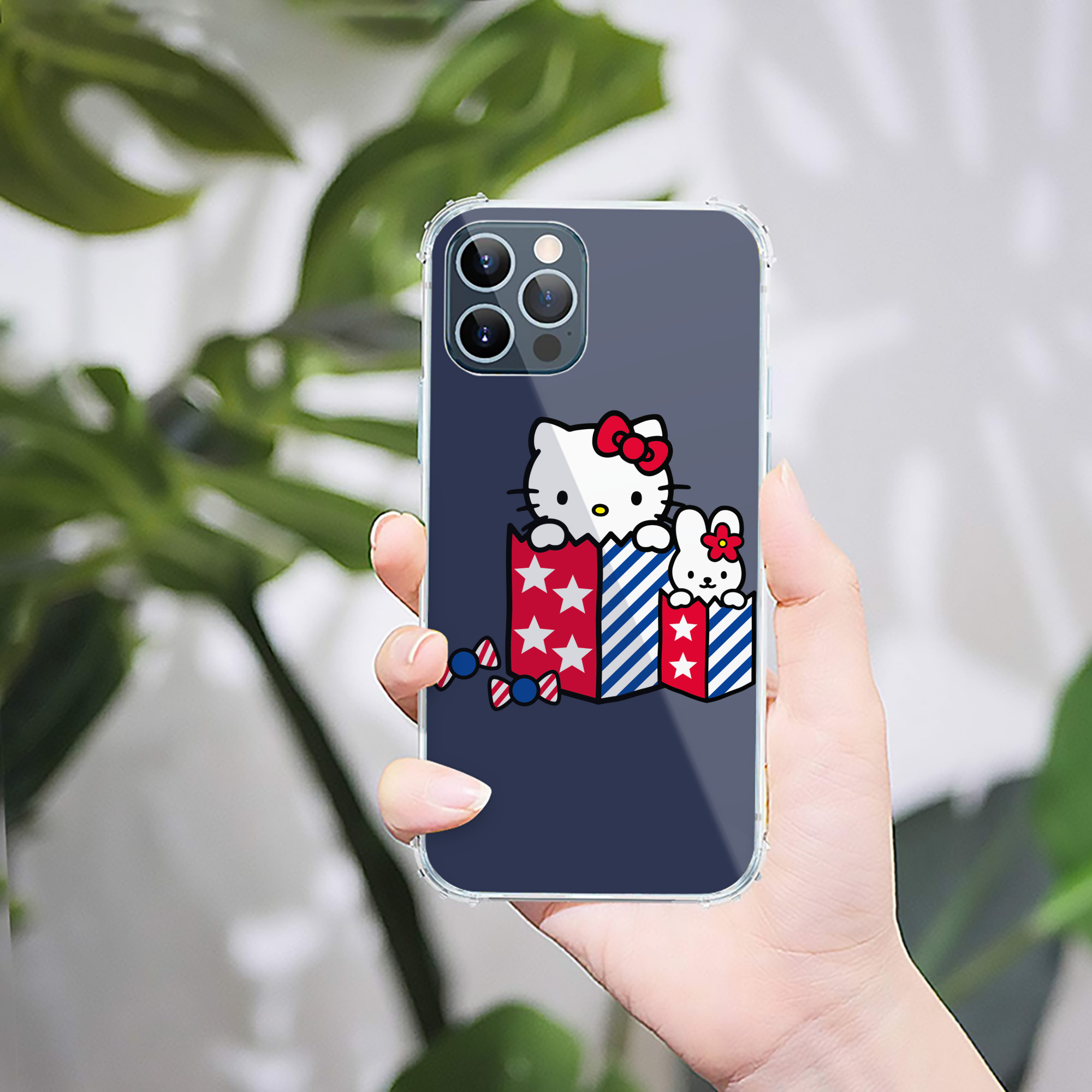 （画像用） Hello Kitty ハローキティ 【iPhone 12シリーズ対応】透明スマホケース（クリアソフトケース）